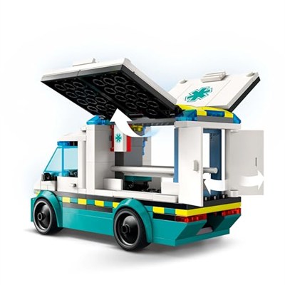 LEGO City Acil Yardım Ambulansı 60451 - Model Araç Seven 5 Yaş Üzeri Çocuklar için Yaratıcı Oyuncak Yapım Seti, Doğum Günü Hediyesi (184 Parça)