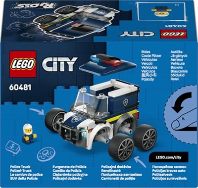 LEGO City Araçlar - Polis Kamyonu 60481 | 5 Yaş ve Üzeri Çocuklar için Polis Memuru Minifigürü İçeren Oyuncak Araba Yapım Seti, Hediye Fikri (71 Parça)