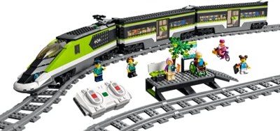LEGO City Express Yolcu Treni Seti, Uzaktan Kumandalı Oyuncak, Parlaklığı Ayarlanabilen Farlar, 2 Vagon, 24 Parça Ray ve 6 Minifigür Dahil, Erkek ve Kız Çocuklarına Benzersiz bir Hediye 60337