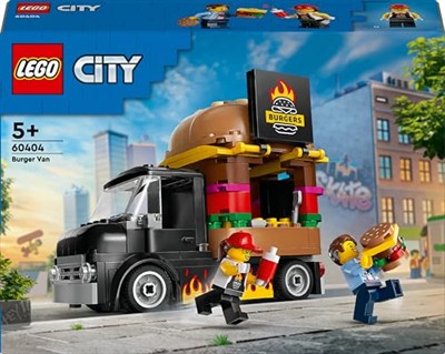 LEGO City Hamburger Kamyonu 60404-5 Yaş ve Üstü Kız ve Erkek Çocuklar için Satıcı Mini Figürü ve Aksesuarlar içeren Araç Yapım ve Mutfak Oyun Seti, Çocuklar için Yaratıcı Hediye Fikri (194 Parça)