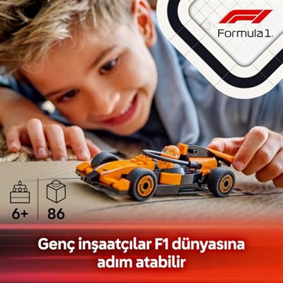 LEGO City McLaren Yarış Arabalı F1 Sürücüsü 60442-6 Yaş ve Üzeri Çocuklar için Mini Yarış Arabası İçeren Yaratıcı Oyuncak Yapım Seti, Doğum Günü Hediyesi (86 Parça)
