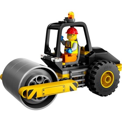 LEGO City Yol Silindiri 60401 – 5 Yaş ve Üzeri Kız ve Erkek Çocuklar için Doğum Günü Hediyesi Fikri, Kürekli ve Baretli İnşaat İşçisi Minifigürü İçeren Yaratıcı Oyuncak Yapım Seti (78 Parça)