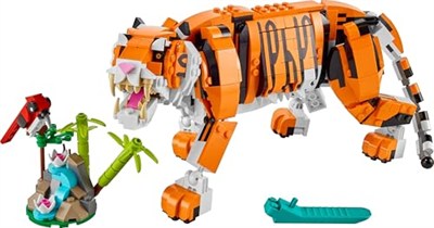LEGO Creator 3’ü 1 Arada Muhteşem Kaplan 31129 – 9 Yaş ve Üzeri Kız ve Erkek Çocuklar için Doğum Günü Hediyesi Fikri, Kaplan, Kırmızı Panda ve Koi Balığı İçeren Yaratıcı Oyuncak Yapım Seti (755 Parça)