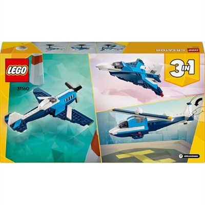 LEGO Creator 3’ü 1 Arada Uçak: Yarış Uçağı 31160-7 Yaş ve Üzeri Çocuklar için Jet veya Helikoptere Dönüşebilen Oyuncak Yapım Seti, Doğum Günü Hediyesi (178 Parça)