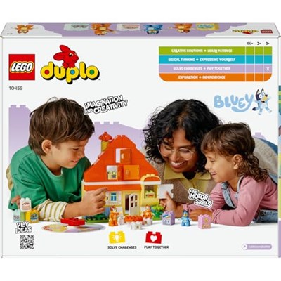 LEGO DUPLO Bluey: Bluey Ailesinin Evi ve Hafıza Oyunu 10459 | 3 Yaş ve Üzeri Çocuklar için İnteraktif Oyun İçeren Eğitici Oyuncak Yapım Seti, Doğum Günü Hediyesi (83 Parça)