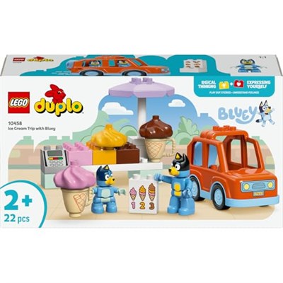 LEGO DUPLO Bluey ile Dondurma Gezisi 10458 | 2 Yaş ve Üzeri Çocuklar için 2 Figür İçeren Oyuncak Yapım Seti, Doğum Günü Hediye Fikri (22 Parça)