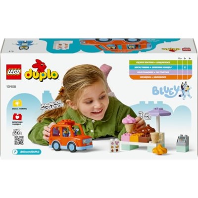 LEGO DUPLO Bluey ile Dondurma Gezisi 10458 | 2 Yaş ve Üzeri Çocuklar için 2 Figür İçeren Oyuncak Yapım Seti, Doğum Günü Hediye Fikri (22 Parça)