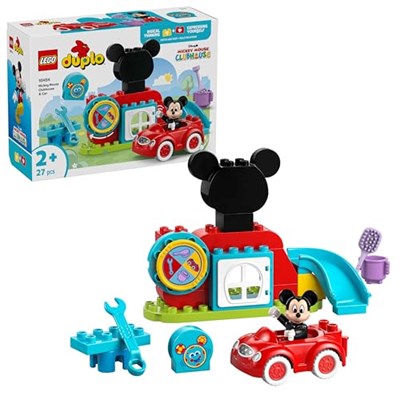 LEGO DUPLO Disney Mickey Fare’nin Kulüp Evi ve Arabası 10454 | 2 Yaş ve Üzeri Çocuklar için Mickey Fare ve Toodles Figürleri İçeren Eğitici Oyuncak Yapım Seti, Hediye Fikri (27 Parça)
