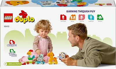 LEGO DUPLO İlk Hayvan Trenim 10412 – 1.5 Yaş ve Üzeri Çocuklar için Doğum Günü Hediyesi Fikri, Tekerlekli Oyuncak Tren ve 4 İnşa Edilebilen Hayvan Figürü İçeren Eğitici Oyuncak Yapım Seti (19 Parça)