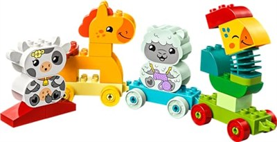LEGO DUPLO İlk Hayvan Trenim 10412 – 1.5 Yaş ve Üzeri Çocuklar için Doğum Günü Hediyesi Fikri, Tekerlekli Oyuncak Tren ve 4 İnşa Edilebilen Hayvan Figürü İçeren Eğitici Oyuncak Yapım Seti (19 Parça)