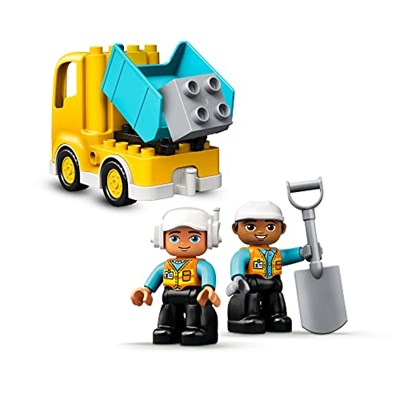 LEGO DUPLO İnşaat Kamyon ve Paletli Kazıcı 10931-2 Yaş ve Üzeri Çocuklar için Kazıcı ve Damperli Kamyon İçeren Eğitici Yapım Seti (20 Parça)
