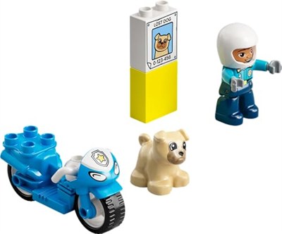 LEGO DUPLO Kurtarma Polis Motosikleti 10967 – 2 Yaş ve Üzeri Çocuklar için Eğitici Hediye Fikri, Motosiklet ile Polis Memuru ve Köpek Minifigürleri İçeren Yaratıcı Oyuncak Yapım Seti (5 Parça)