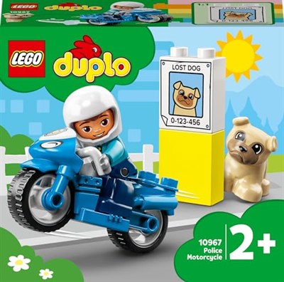 LEGO DUPLO Kurtarma Polis Motosikleti 10967 – 2 Yaş ve Üzeri Çocuklar için Eğitici Hediye Fikri, Motosiklet ile Polis Memuru ve Köpek Minifigürleri İçeren Yaratıcı Oyuncak Yapım Seti (5 Parça)