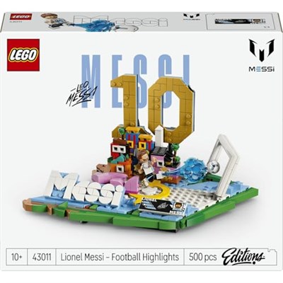LEGO Editions Lionel Messi – Unutulmaz Futbol Anları 43011 | 10 Yaş ve Üzeri Çocuklar için Minifigür ve Koleksiyonluk Levha İçeren Oyuncak Yapım Seti, Hediye Fikri (500 Parça)