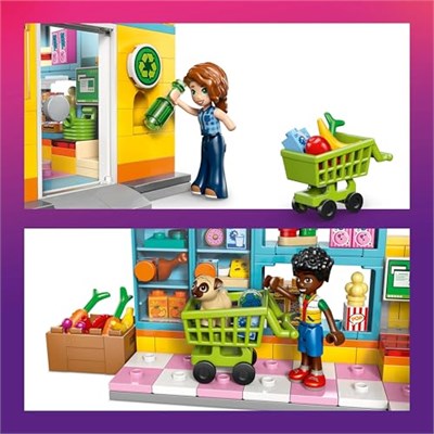 LEGO Friends Heartlake Şehri Marketi 42680 | 5 Yaş ve Üzeri Çocuklar için Autumn ve Zac Mini Bebekleri İçeren Oyuncak Yapım Seti, Doğum Günü Hediyesi (176 Parça)