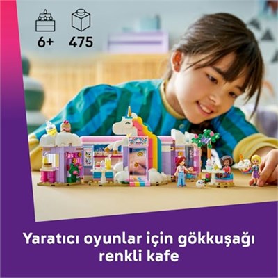 LEGO Friends Renkli Düşler Kafe 42684 | 6 Yaş ve Üzeri Çocuklar için Paisley, Aliya ve Iza Mini Bebekleri İçeren Oyuncak Yapım Seti, Hediye Fikri (475 Parça)