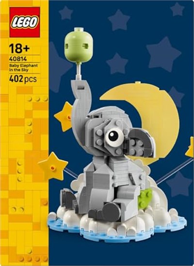 LEGO Gökyüzündeki Yavru Fil 40814 – Yetişkinler için Bulut Tabanı Üzerinde İnşa Edilebilen Yavru Fil İçeren Dekoratif Model Yapım Seti, Cinsiyet Açıklama Partisi veya Hatıra Hediyesi Fikri (402 Parça)