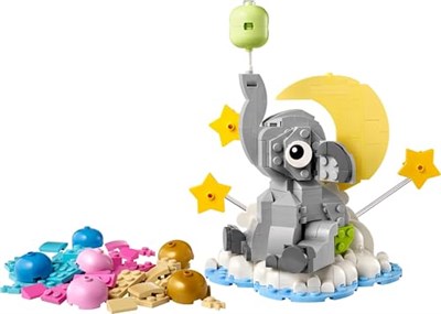 LEGO Gökyüzündeki Yavru Fil 40814 – Yetişkinler için Bulut Tabanı Üzerinde İnşa Edilebilen Yavru Fil İçeren Dekoratif Model Yapım Seti, Cinsiyet Açıklama Partisi veya Hatıra Hediyesi Fikri (402 Parça)