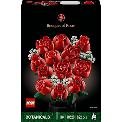 LEGO Icons Gül Buketi 10328 - Yetişkinler için Dekoratif, Koleksiyonluk ve Sergilenebilir Yaratıcı Çiçek Model Yapım Seti, Doğum Günü Hediyesi Fikri (822 Parça)