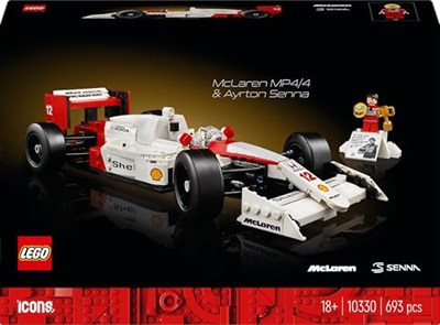 LEGO Icons McLaren MP4/4 ve Ayrton Senna 10330 - Araç Tutkunu Yetişkinler için Koleksiyonluk Yaratıcı Model Araba Yapım Seti, Doğum Günü Hediyesi Fikri (693 Parça)