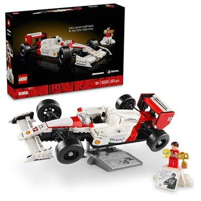 LEGO Icons McLaren MP4/4 ve Ayrton Senna 10330 - Araç Tutkunu Yetişkinler için Koleksiyonluk Yaratıcı Model Araba Yapım Seti, Doğum Günü Hediyesi Fikri (693 Parça)