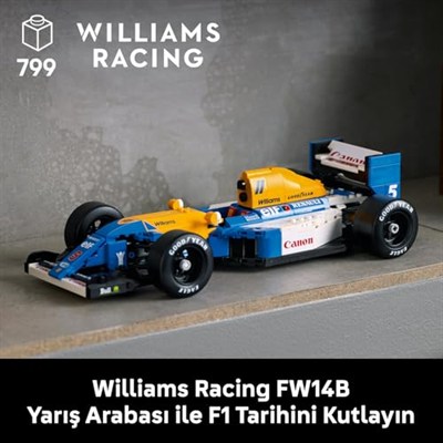 LEGO Icons Williams Racing FW14B ve Nigel Mansell 10353 – Yetişkinler için Sürücü Figürü, Kupa ve Sergileme Standı İçeren Model Yapım Seti – Kadınlar ve Erkekler için Hediye Fikri (797 Parça)