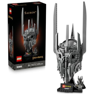 LEGO Icons Yüzüklerin Efendisi: Sauronun Miğferi 11373 | Yetişkinler için Minifigür ve Sergileme Standı İçeren Dekoratif Model Yapım Seti, Hediye Fikri (538 Parça)
