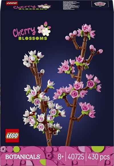 LEGO Kiraz Çiçekleri Kutlama Hediyesi 40725 – 8 Yaş ve Üzeri Çocuklar için Doğum Günü Hediyesi Fikri, Pastel Tonlarda Çiçeklerle Kaplı 2 Dal İçeren Dekoratif Yaratıcı Oyuncak Yapım Seti (430 Parça)