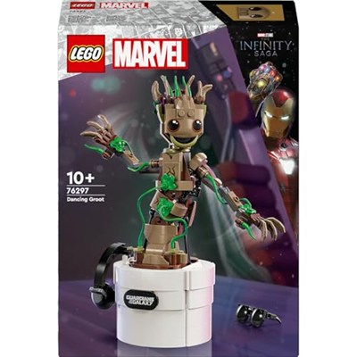 LEGO Marvel Dans Eden Groot 76297 – 10 Yaş ve Üzeri Süper Kahraman Severler İçin Hareketli Galaksinin Koruyucuları Karakteri İçeren Yaratıcı Oyuncak Model Yapım Seti (459 Parça)