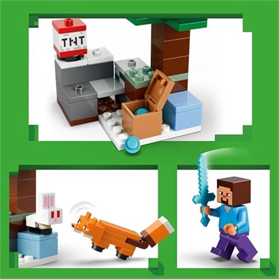 LEGO Minecraft Steve’in Tayga Macerası 21583 | 6 Yaş ve Üzeri Çocuklar için Steve Minifigürü ile Creeper İçeren Yaratıcı Oyuncak Yapım Seti, Hediye Fikri (79 Parça)