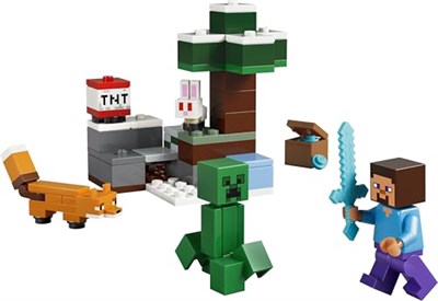 LEGO Minecraft Steve’in Tayga Macerası 21583 | 6 Yaş ve Üzeri Çocuklar için Steve Minifigürü ile Creeper İçeren Yaratıcı Oyuncak Yapım Seti, Hediye Fikri (79 Parça)
