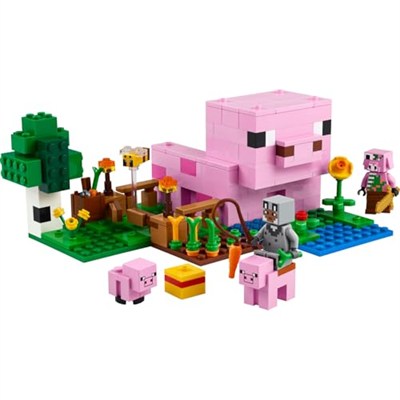 LEGO Minecraft Yavru Domuz Evi 21268 – 7 Yaş ve Üzeri Çocuklar için Kahraman Figürü, Yaratıklar ve Orman Biyomu İçeren Çiftlik Hayvanı Yapım Seti, Erkek ve Kız Çocukları için Hediye Fikri (238 Parça)