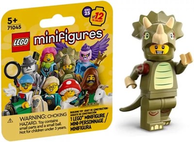 Lego Minifigür 71045 Seri 25-8 - Triceratops Costume Fan 5702017567584