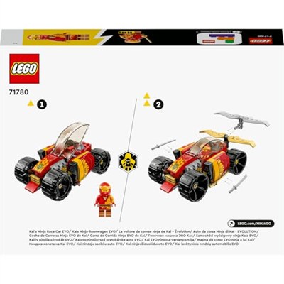 LEGO NINJAGO Kai’nin Ninja Yarış Arabası EVO 71780 – 6 Yaş ve Üzeri Kız ve Erkek Çocuklar için Yılbaşı Hediyesi Fikri, Oyuncak Araba ve Kai Minifigürü İçeren Yaratıcı Oyuncak Yapım Seti (94 Parça)