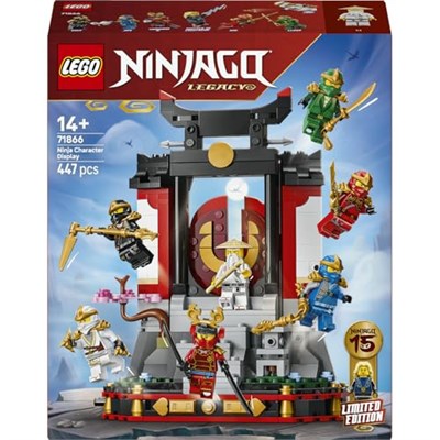LEGO NINJAGO Ninja Karakteri Sergileme Modeli 15. Yıl Dönümü 71866 | 14 Yaş ve Üzeri Çocuklar için 8 Minifigür İçeren Dekoratif Sergileme Oyuncak Yapım Seti, Yaratıcı Hediye Fikri (447 Parça)