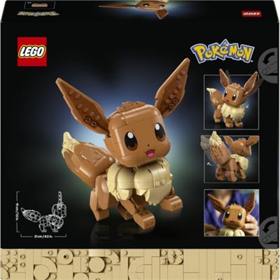 LEGO Pokémon Eevee 72151 - Yetişkin Kadınlar ve Erkekler için Otantik Detaylar İçeren Duruşu Ayarlanabilir Dekoratif Koleksiyonluk Model Yapım Seti, Yetişkinlere Yaratıcı Hediye Fikri (587 Parça)