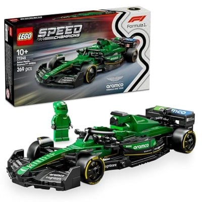 LEGO Speed Champions Aston Martin Aramco F1 AMR24 Yarış Arabası 77245 – 10 Yaş ve Üzeri için Koleksiyonluk Sürücü Minifigürü İçeren Yapım ve Sergileme Seti, Babalar Günü Hediyesi (269 Parça)