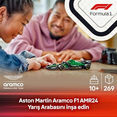 LEGO Speed Champions Aston Martin Aramco F1 AMR24 Yarış Arabası 77245 – 10 Yaş ve Üzeri için Koleksiyonluk Sürücü Minifigürü İçeren Yapım ve Sergileme Seti, Babalar Günü Hediyesi (269 Parça)