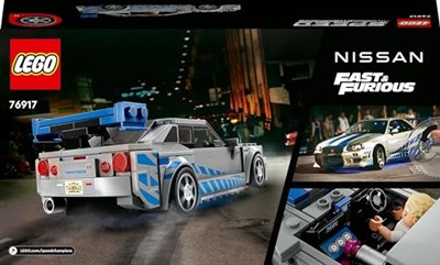 LEGO Speed Champions Daha Hızlı Daha Öfkeli Nissan Skyline GT-R (R34) 76917-9 Yaş ve Üzeri Çocuklar için Yarış Arabası Modeli İçeren Koleksiyonluk ve Sergilenebilir Model Yapım Seti (319 Parça)
