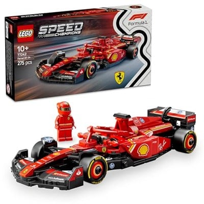 LEGO Speed Champions Ferrari SF-24 F1 Yarış Arabası 77242 – 10 Yaş ve Üzeri Kız ve Erkek Çocukları için Koleksiyonluk Sürücü Minifigürü İçeren Yapım Seti, Motor Hayranları için Model Kiti (275 Parça)