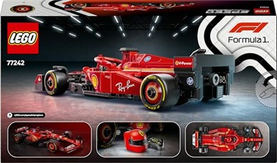 LEGO Speed Champions Ferrari SF-24 F1 Yarış Arabası 77242 – 10 Yaş ve Üzeri Kız ve Erkek Çocukları için Koleksiyonluk Sürücü Minifigürü İçeren Yapım Seti, Motor Hayranları için Model Kiti (275 Parça)