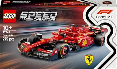 LEGO Speed Champions Ferrari SF-24 F1 Yarış Arabası 77242 – 10 Yaş ve Üzeri Kız ve Erkek Çocukları için Koleksiyonluk Sürücü Minifigürü İçeren Yapım Seti, Motor Hayranları için Model Kiti (275 Parça)
