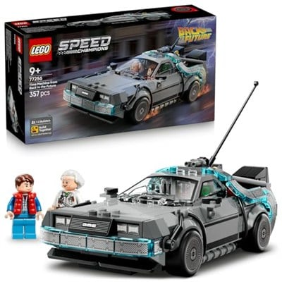 LEGO Speed Champions Geleceğe Dönüş’ten Zaman Makinesi 77256-9 Yaş ve Üzeri Çocuklar için Doktor Brown ve Marty McFly Minifigürleri İçeren Yaratıcı Oyuncak Yapım Seti, Hediye Fikri (357 Parça)