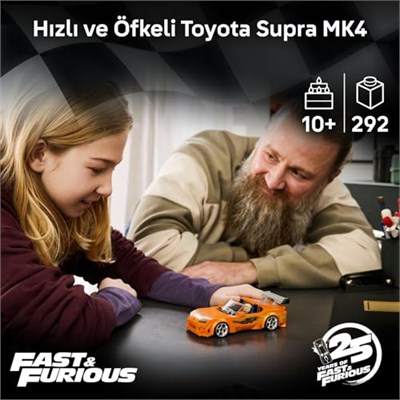 LEGO Speed Champions Hızlı ve Öfkeli Toyota Supra MK4 77260 | 10 Yaş ve Üzeri Çocuklar için Troy Leenin Nuclear Gladiator Grafiğini İçeren Oyuncak Yapım Seti, Hediye Fikri (292 Parça)