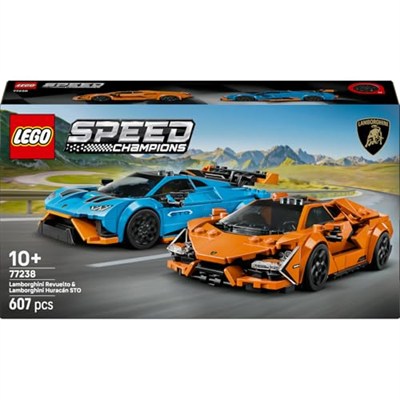 LEGO Speed Champions Lamborghini Revuelto ve Huracán STO 77238 – 10 Yaş ve Üzeri Çocuklar İçin Çift Model Araba, Detaylı Yarış Arabaları ve Sürücü Figürleriyle Oyun ve Sergileme Yapım Seti (607 Parça)