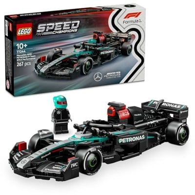 LEGO Speed Champions Mercedes-AMG F1 W15 Yarış Arabası 77244 – 10 Yaş ve Üzeri Kız ve Erkek Çocukları için Koleksiyonluk Sürücü Minifigürü İçeren Yapım Seti ve Sergileme Seti (267 Parça)