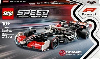 LEGO Speed Champions MoneyGram Haas F1 Team VF-24 Yarış Arabası 77250 – 10 Yaş ve Üzeri Kız ve Erkek Çocukları ile Motorseverler için Sürücü Minifigür İçeren Yapım ve Sergileme Seti (263 Parça)