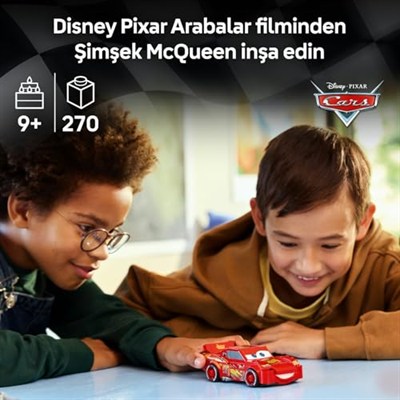 LEGO Speed Champions | Şimşek McQueen 77255 – 9 Yaş ve Üzeri Çocuklar için Lightyear Baskılı Lastikler ve Ünlü Far Çıkartmaları İçeren Oyuncak Yapım Seti, Yaratıcı Hediye Fikri (270 Parça)