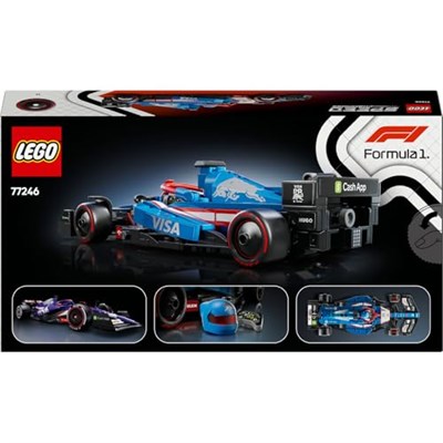 LEGO Speed Champions Visa Cash App RB VCARB 01 F1 Yarış Arabası 77246 | Yetişkinler için RB Kıyafeti ve Kanatlı Kask Giyen Sürücü Minifigürü İçeren Model Yapım Seti, Hediye Fikri (248 Parça)