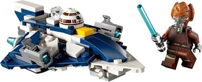 LEGO Star Wars: Klon Savaşları Plo Koonun Jedi Starfighter Mikro Savaşçısı 75400-6 Yaş ve Üzeri Çocuklar için LEGO minifigür Kokpiti ve 2 Mermi Atıcı İçeren Yaratıcı Oyuncak Yapım Seti (89 Parça)